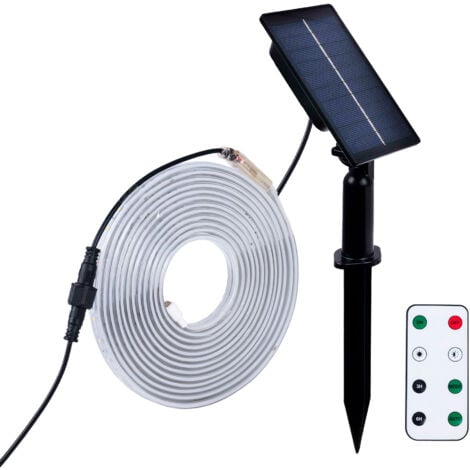 Tira LED Solar Exterior Con Mando 18W - 12mm - 5 Metros - 2700K