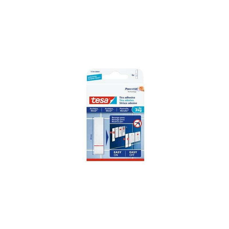 

Tira Powerstrips Sms Removible Azulejos 3.0 Kg Blister 9 Unidades Tesa Tape