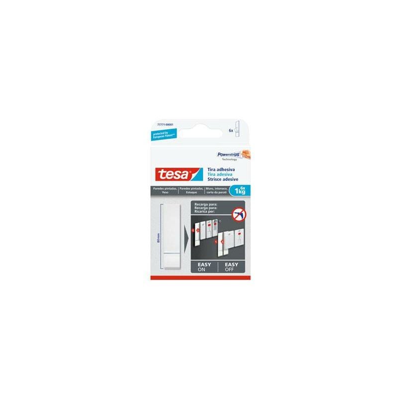 

Tira Powerstrips Sms Removible Pared Pintada 1,0 Kg Blister 6 Unidades Tesa Tape