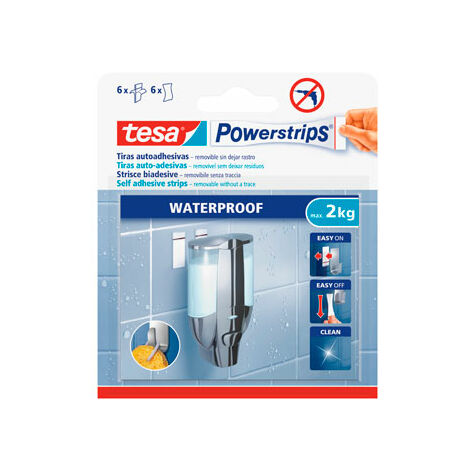 tesa Powerstrips® Waterproof Ganchos Metálicos - tesa