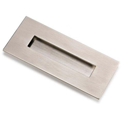 Tirador aluminio rectangular 155mm níquel embutir muebles armarios