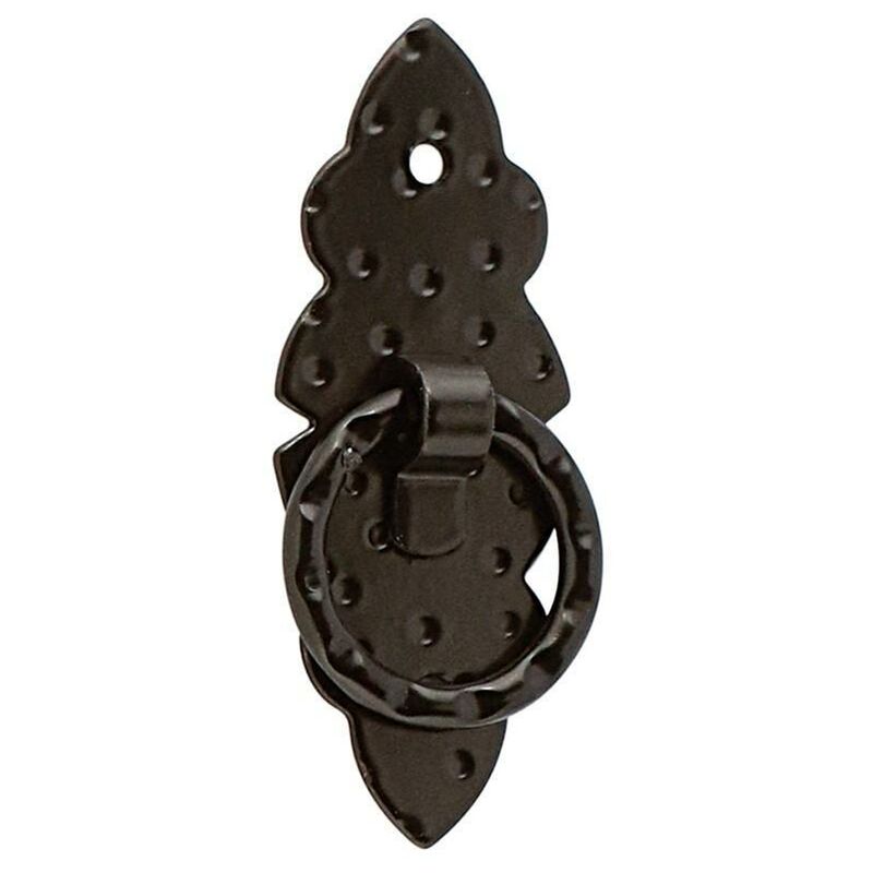 Emilio Tortajada - herraje rustico tirador anilla con placa vert. 80-30 negro , 0UNIDADES