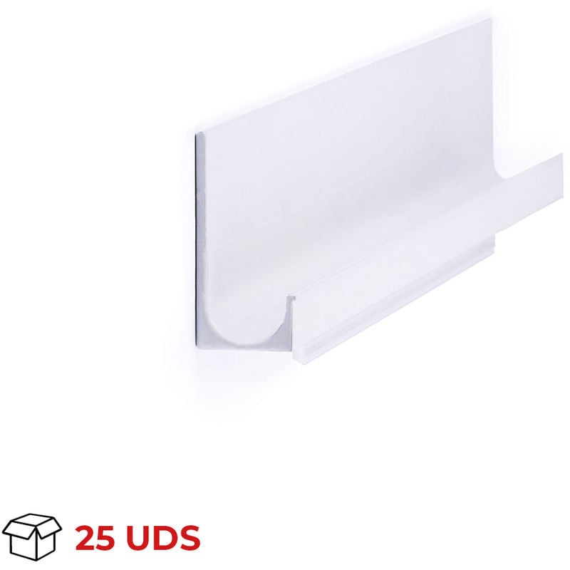 

Caja con 25 asas de estilo moderno, fabricada en aluminio, con acabado blanco y 247 mm de distancia entre puntos.