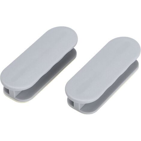 Tirador autoadhesivo de ABS, blanco/gris, 9 x 4 x 2 cm – 2 unidades, para puertas y cajones correderos, instalación sin herramientas.