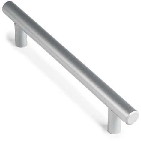Tirador de Asa para Mueble  Estilo Contemporáneo  Fabricado en Acero Inox  Acabado en Aluminio  Distancia Entrepuntos: 128 mm  Medidas 1681232 mm  Sistema de Fijación Atornillado  Incluye Tornillos M4