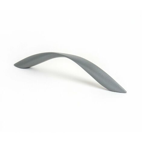 Tirador de Asa para Mueble  Estilo Contemporáneo  Fabricado en Zamak  Acabado en Gris Ceniza  Distancia Entrepuntos: 128 mm  Medidas 1541229 mm  Sistema de Fijación Atornillado  Incluye Tornillos M4  