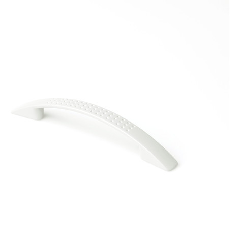 Tirador de Asa para Mueble  Estilo Decorativo  Fabricado en Zamak  Acabado en Blanco mate  Distancia Entrepuntos: 128 mm  Medidas 1621627 mm  Sistema de Fijación  1 Unidad