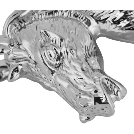Tirador de cajón, tirador de armario con cabeza de caballo, 3999 plata-zinc [juego de 2] para cocina u oficina