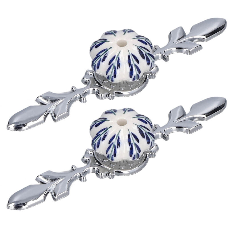 Tirador de cerámica para armario, pomos de cerámica pintados a mano de estilo moderno y sencillo, 1061D Pachira Macrocarpa, porcelana azul y blanca,