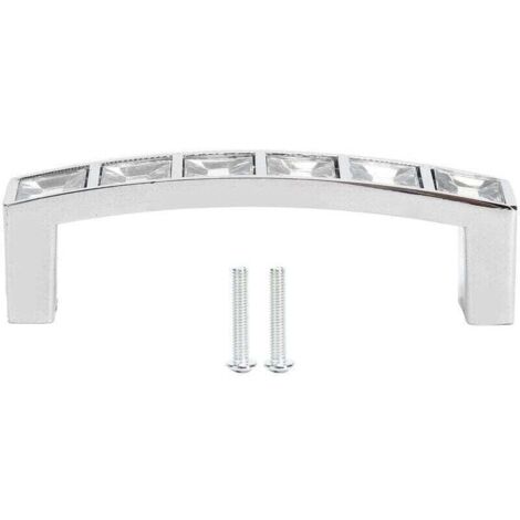 Tirador de cristal sencillo y moderno, para puerta de armario, diamantes, doble orificio, tirador de cajón A