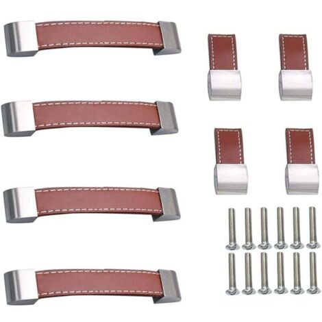 Tirador de cuero, 8 piezas, muebles, tiradores de cajones, armarios, muebles de cuero, tirador de puerta, tiradores de cocina, pomos con tornillos, tirador de cuero para baño, armarios y puertas de co