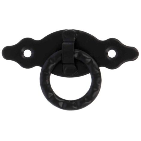 Tirador de muebles AMIG Retro en negro con rueda forjada