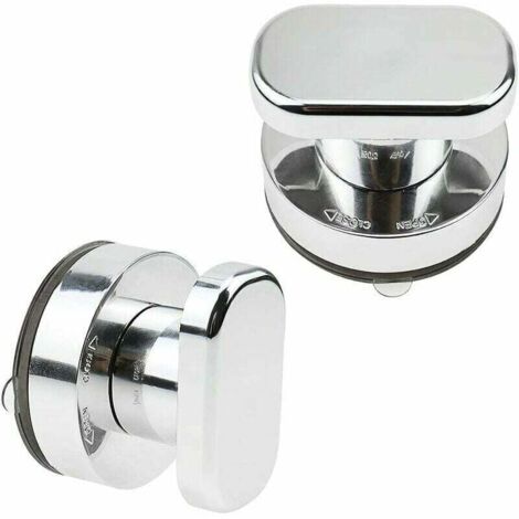 Tirador de muebles con ventosa para puerta de cristal, ducha, cajón, espejo, pared, azulejos, 2 unidades (plateado)