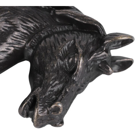 Tirador de puerta con forma de caballo, 2 piezas, aleación de zinc, negro/marrón, electroquímicamente inodoro, diseño moderno, 4 x 5 x 1,4 cm, fácil instalación.