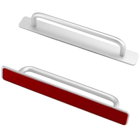 Tirador de puerta corredera autoadhesivo KZQ, tirador para mueble de aleación de aluminio 212 x 25 mm color plata