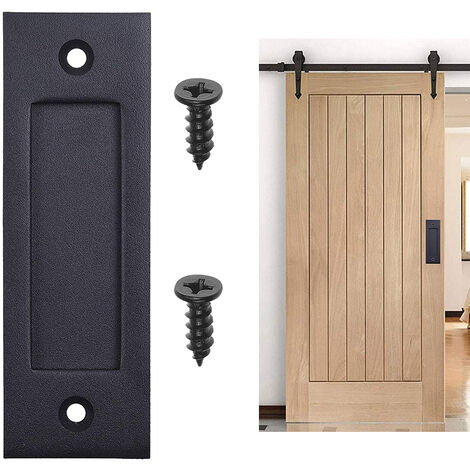 Tirador de puerta negra, manija de puerta corredera en forma de H de doble  cara, tiradores de acero inoxidable para puerta de empuje/puerta de