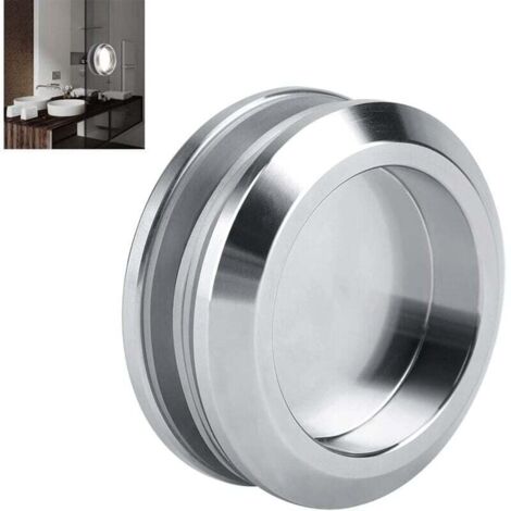 Tirador de puerta corredera KZQ, tirador redondo, empuñaduras empotradas de 58 mm, acero inoxidable, para atornillar en puertas correderas, puertas de cristal, puertas de dormitorio y cajones.
