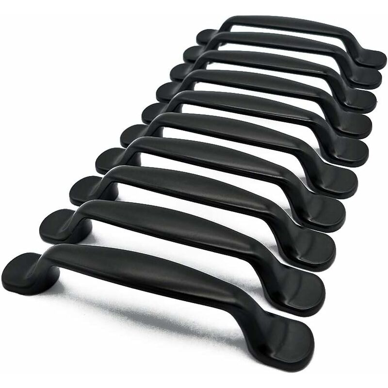 

Tirador de puerta de armario de cocina negro de 10x96mm Tirador de cremallera para muebles de dormitorio y cajón de armario