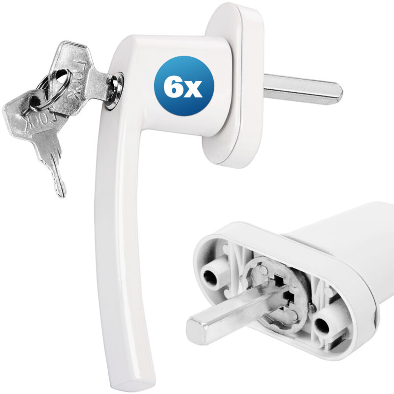 

Tirador de ventana seguridad para niños con cerradura color Plata Blanco manillas para ventanas 6x blanco - 6x blanco