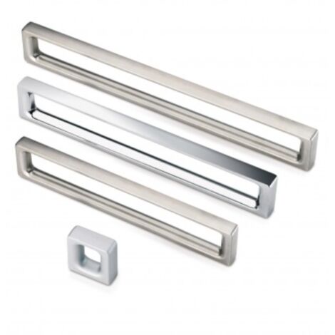 Tirador Dual 7691 - Niquel cepillado. 137x10x26mm. Entrepuntos 128mm.