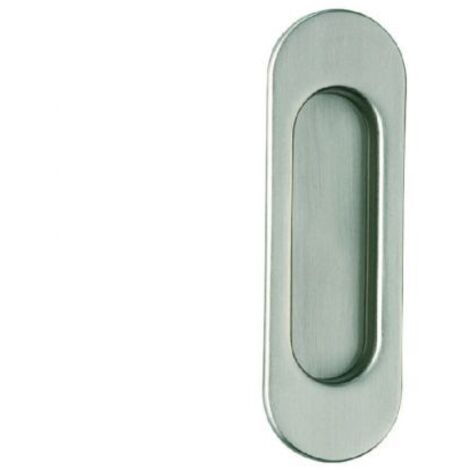 TIRADOR EMBUT. OVAL CORREDERA INOX - 120X40 MM