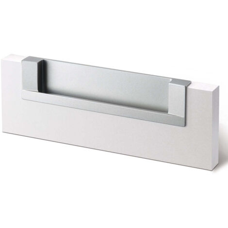 Tirador embutir aluminio 180mm plateado cajones muebles armarios 160mm ejes