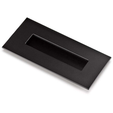 Tirador embutir aluminio negro rectangular 155x73mm para muebles