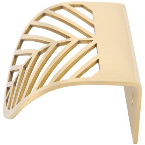 Tirador hueco de latón con forma de hoja, pequeño pomo para puertas, cajones, librerías y armarios.