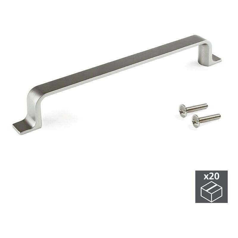 

tiradores para mueble, intereje 160 mm, zamak, niquel satinado, 20 ud. - Emuca