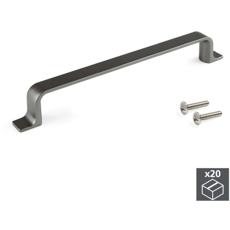 

tiradores para mueble, intereje 160 mm, zamak, color titanio, 20 ud. - Emuca