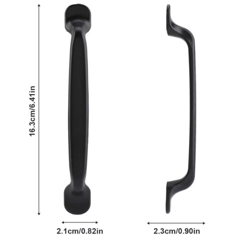 Tirador negro para puertas de armarios y roperos, fabricado en aleación de aluminio - Modelo 2 (1 tirador + 2 tornillos)