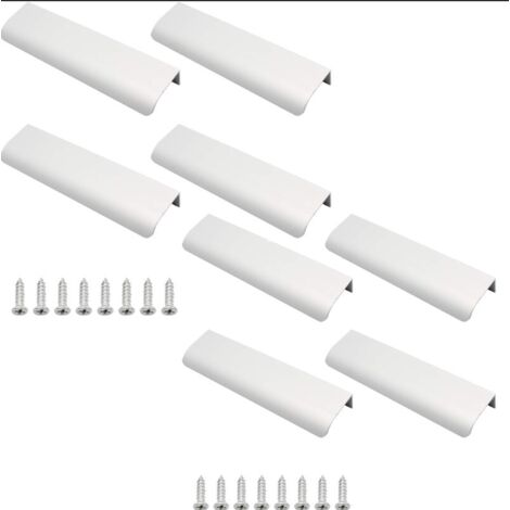 Tirador oculto de aluminio (15 x 4 cm), paquete de 8 tiradores invisibles de aleación de aluminio para muebles de cocina, sala de estar