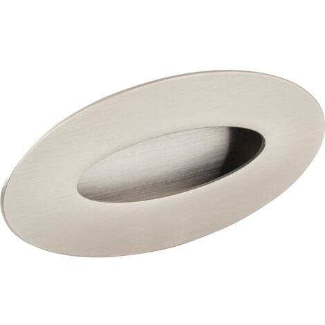 Tirador Oval 3780 - Niquel cepillado. 155x70mm. 40x123mm. 11mm.