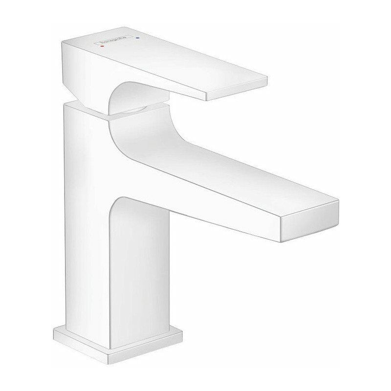

tirador para lavabo 100 tirador de palanca caño corto, desagüe push-open blanco mate
