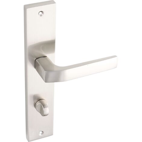 Tirador para puerta de WC BINGO Satin de 72 mm con placa larga