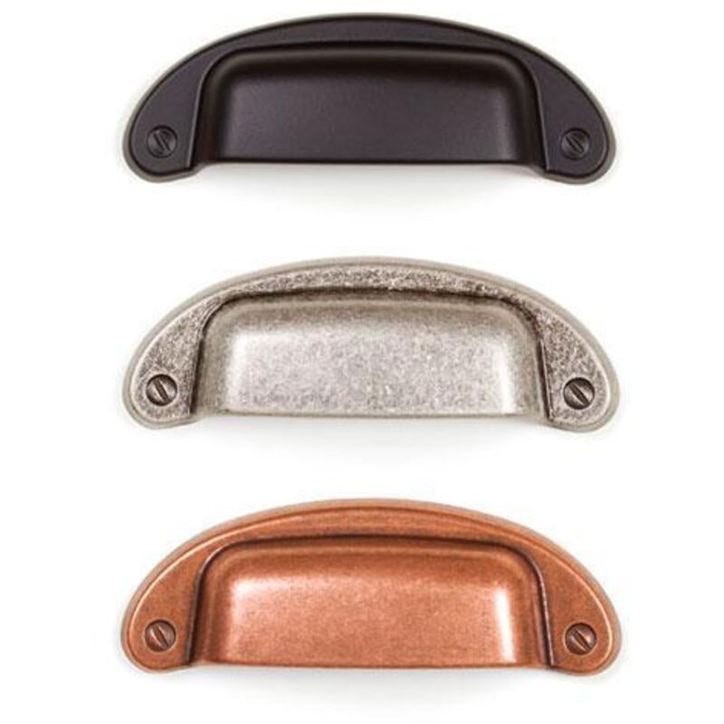 Viefe - tirador zamak concha petra acabado negro mate dist. agujero dist. 64mm.