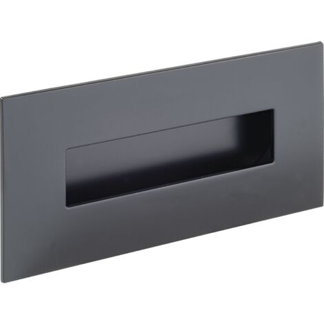 Tirador Rectangular 3790 - Negro mate. 155x73mm. 40x123x11mm.