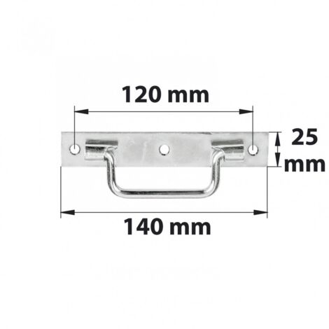 Tirador sobre placa con extremo cuadrado L 140 acero cincado blanco AFBAT