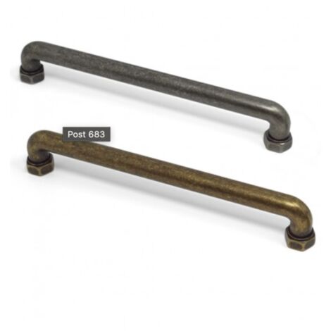 Tirador Tube 6201 - Bronce rústico. 212x14x34mm. Entrepuntos 192mm.