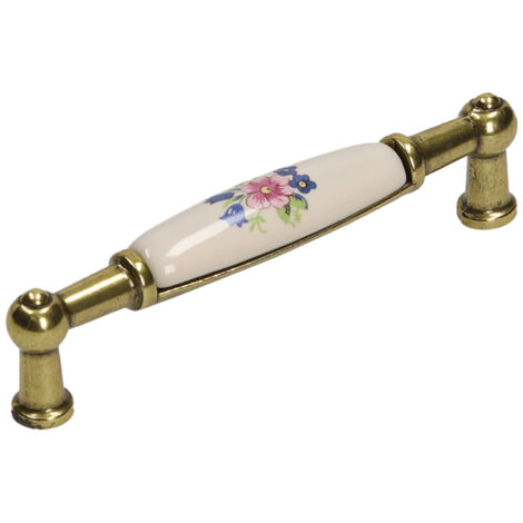 Tirador UP21, oro antiguo, porcelana MLK-1, 96 mm