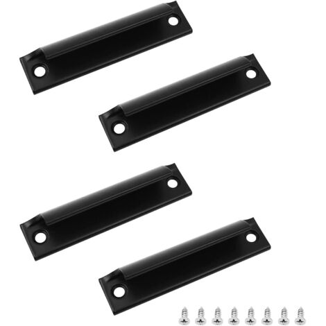 Tiradores de 4 piezas para puertas correderas con tornillos para ventanas, cajones y puertas de armarios, color negro.