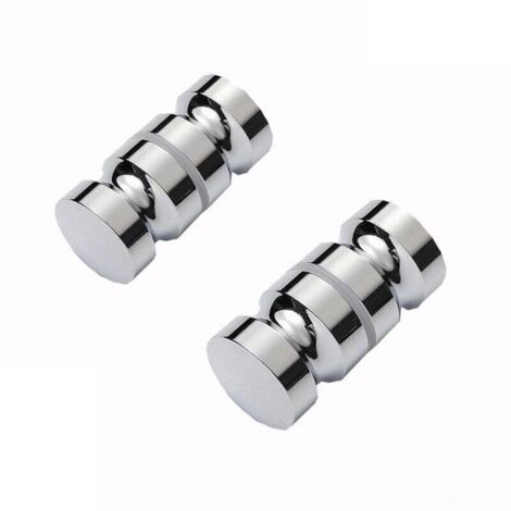 Tiradores de acero inoxidable para puertas correderas de ducha – Juego de 2, diseño moderno para cristal de 8–12 mm, acabado cepillado.