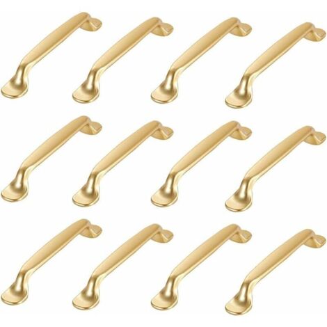 Tiradores de armario dorados, pack 12 unidades, para cocina, con tornillos incluidos
