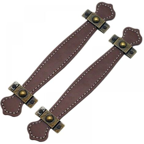 tiradores de cuero marrón para cajones/tiradores de maleta vintage de 128 mm para muebles con tornillos