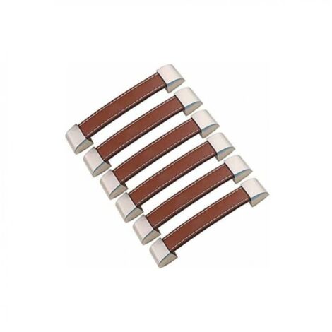 Tiradores de cuero para muebles, tiradores para armarios, tiradores para puertas de cocina (amarillo, 128 mm)