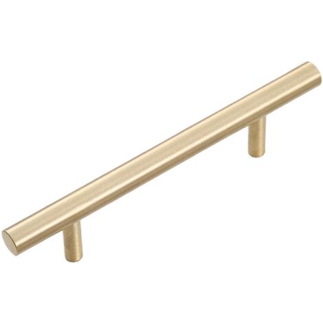 Tiradores de puerta de armario - Muebles de acero inoxidable Tiradores de puerta de armario de cocina Tiradores de cajón Tirador de armario Dorado con tornillos 96 mm, 10 piezas