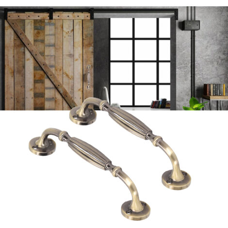 Tiradores de puerta de bronce antiguo – juego de 2 – aluminio – diseño profesional – fácil instalación – piezas vintage para puertas, armarios y roperos