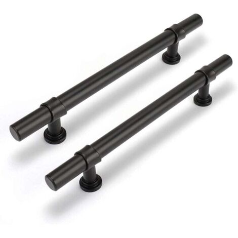 Tiradores negros para armario de baño, paquete de 2, 128 mm, estilo minimalista moderno.