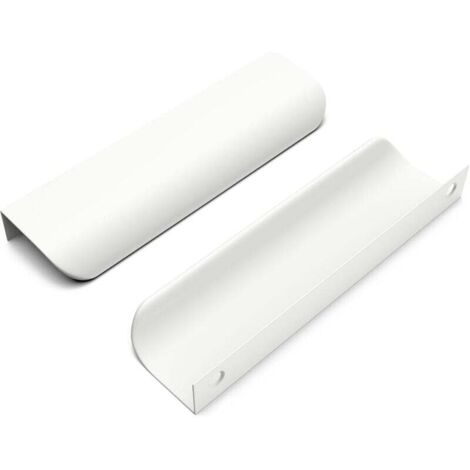 Tiradores ocultos KZQ de 128 mm para armarios, muebles y puertas de cocina, color blanco (paquete de 10)