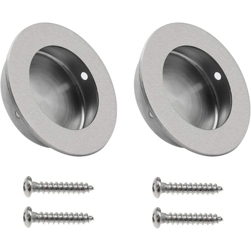 tiradores redondos empotrados de acero inoxidable 304 cepillado, tiradores circulares empotrados, pomos ocultos para puertas corredizas de gabinete